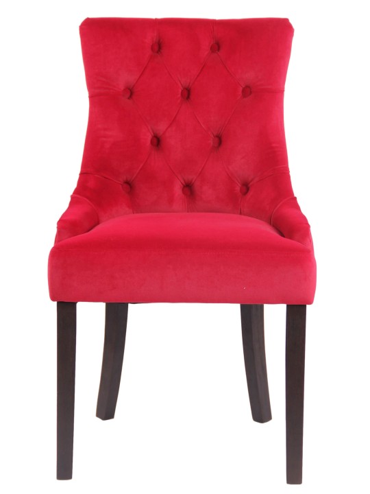 Chaise de salle à manger Aberdeen velours antique, rouge