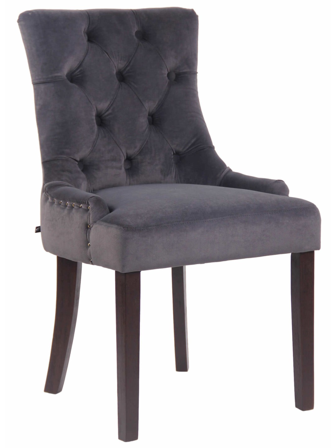Chaise de salle à manger Aberdeen velours antique, gris foncé