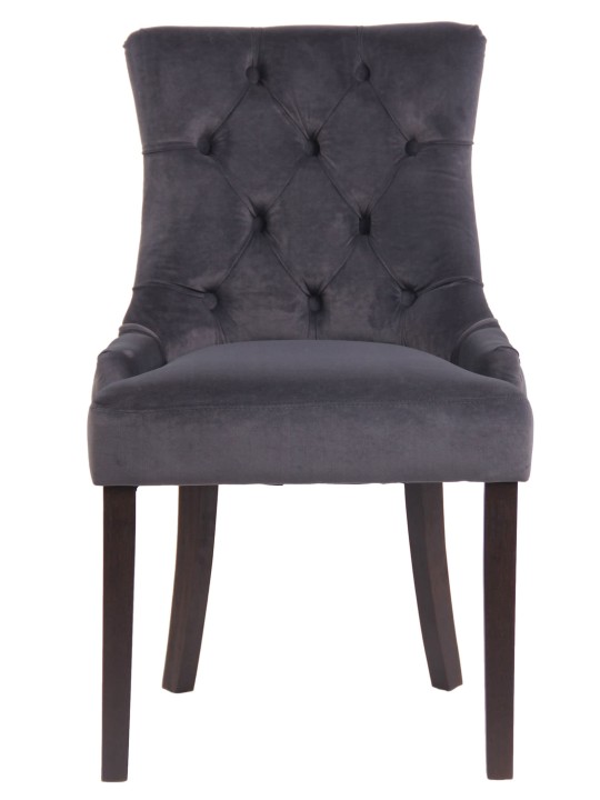Chaise de salle à manger Aberdeen velours antique, gris foncé Chaise de salle à manger Aberdeen velours antique, gris foncé