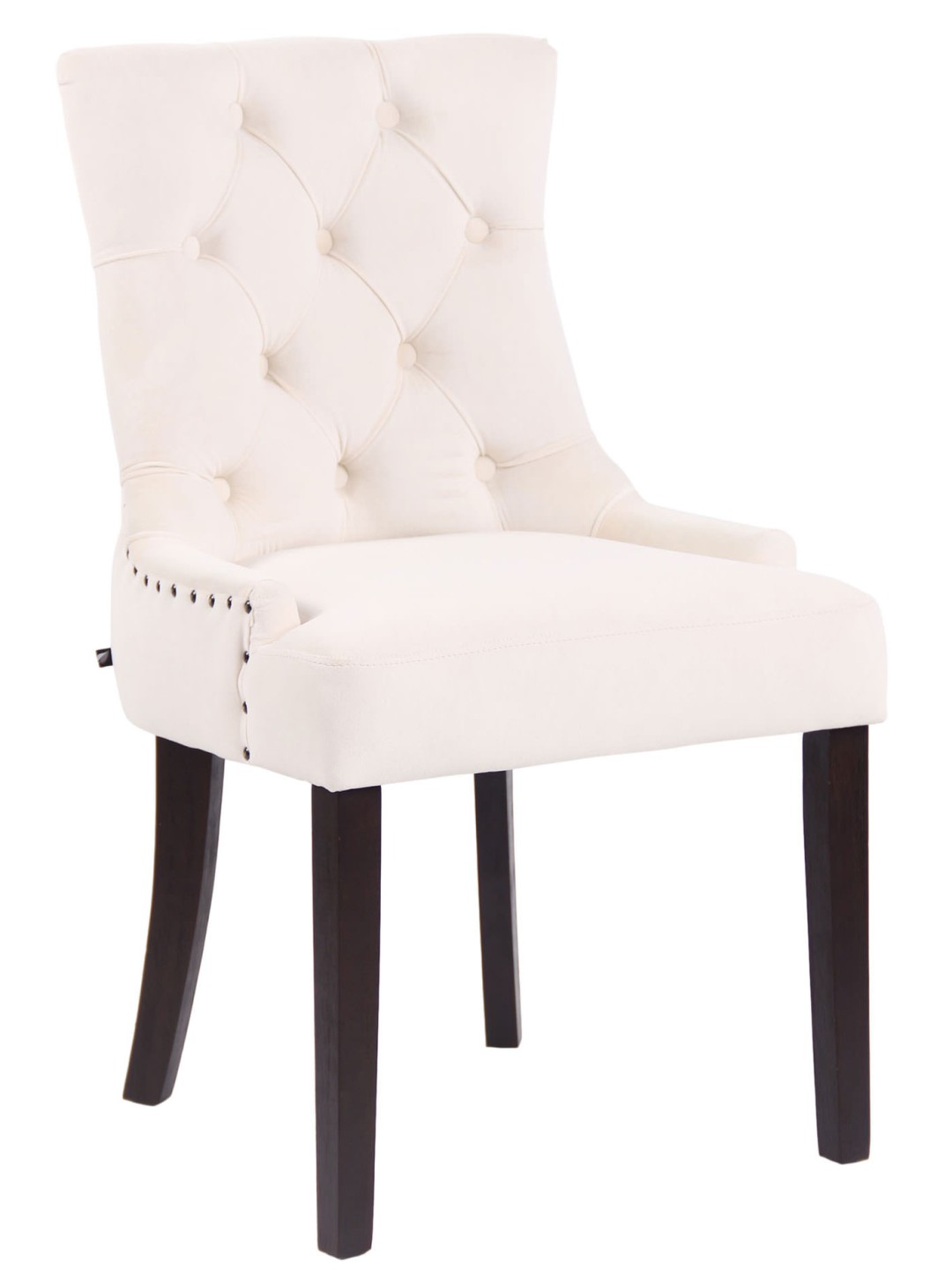 Chaise de salle à manger Aberdeen velours antique, crème