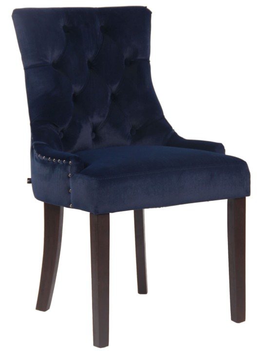 Chaise de salle à manger Aberdeen velours antique, bleu