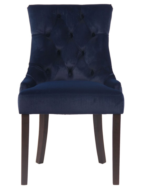 Chaise de salle à manger Aberdeen velours antique, bleu