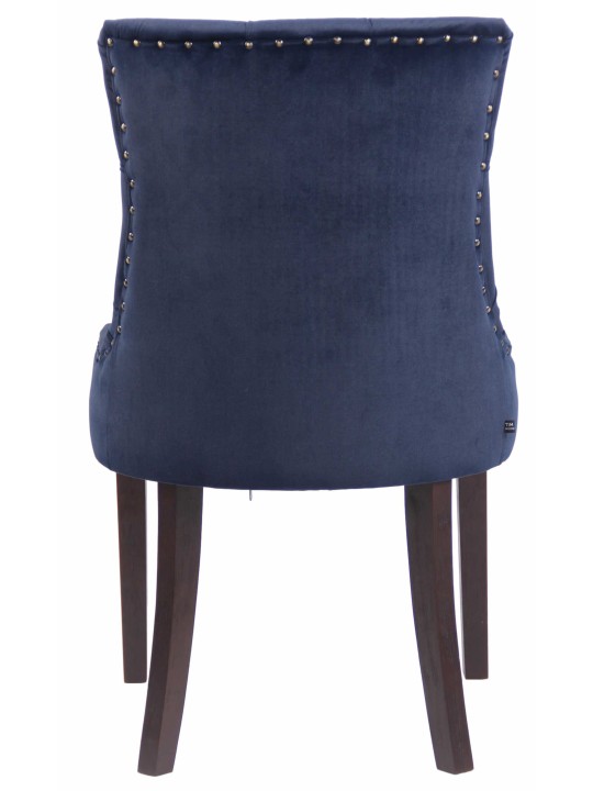 Chaise de salle à manger Aberdeen velours antique, bleu