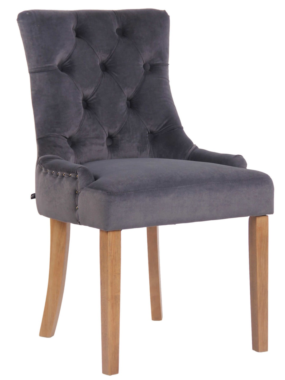 Chaise de salle à manger Aberdeen velours antique clair, gris foncé