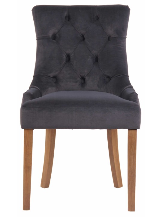 Chaise de salle à manger Aberdeen velours antique clair, gris foncé