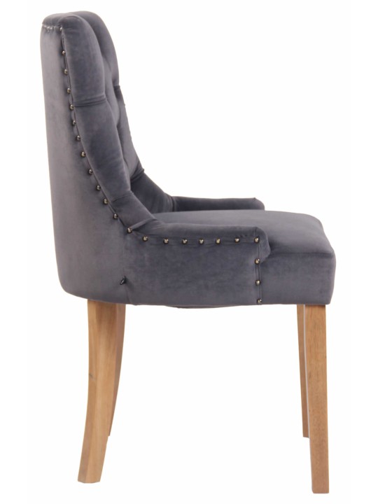 Chaise de salle à manger Aberdeen velours antique clair, gris foncé