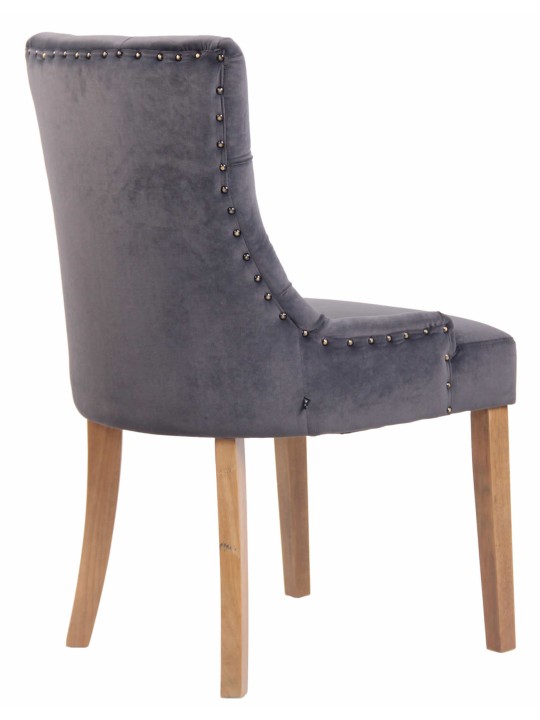 Chaise de salle à manger Aberdeen velours antique clair, gris foncé