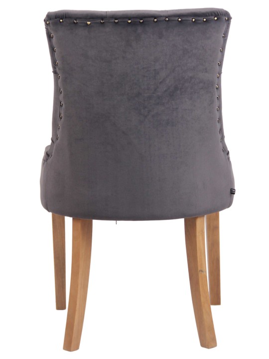 Chaise de salle à manger Aberdeen velours antique clair, gris foncé