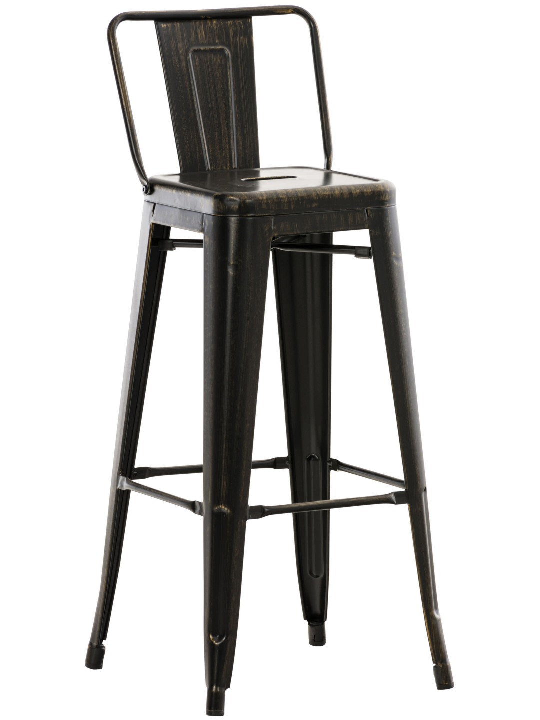 Tabouret de bar Mason antique, noir-or