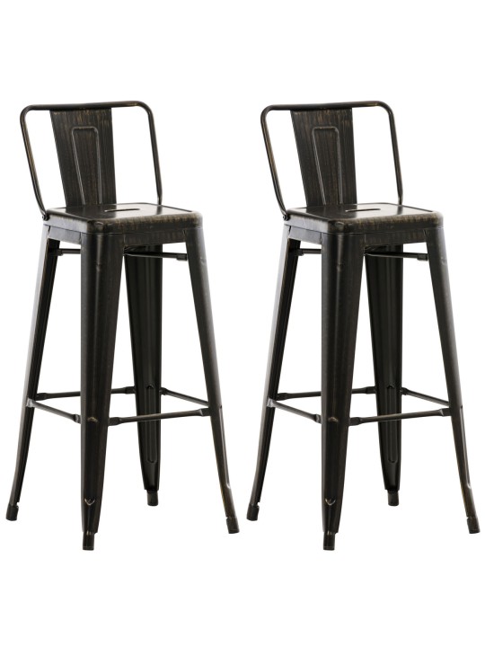 Lot de 2 tabourets de bar Mason, noir-or Lot de 2 tabourets de bar Mason, noir-or