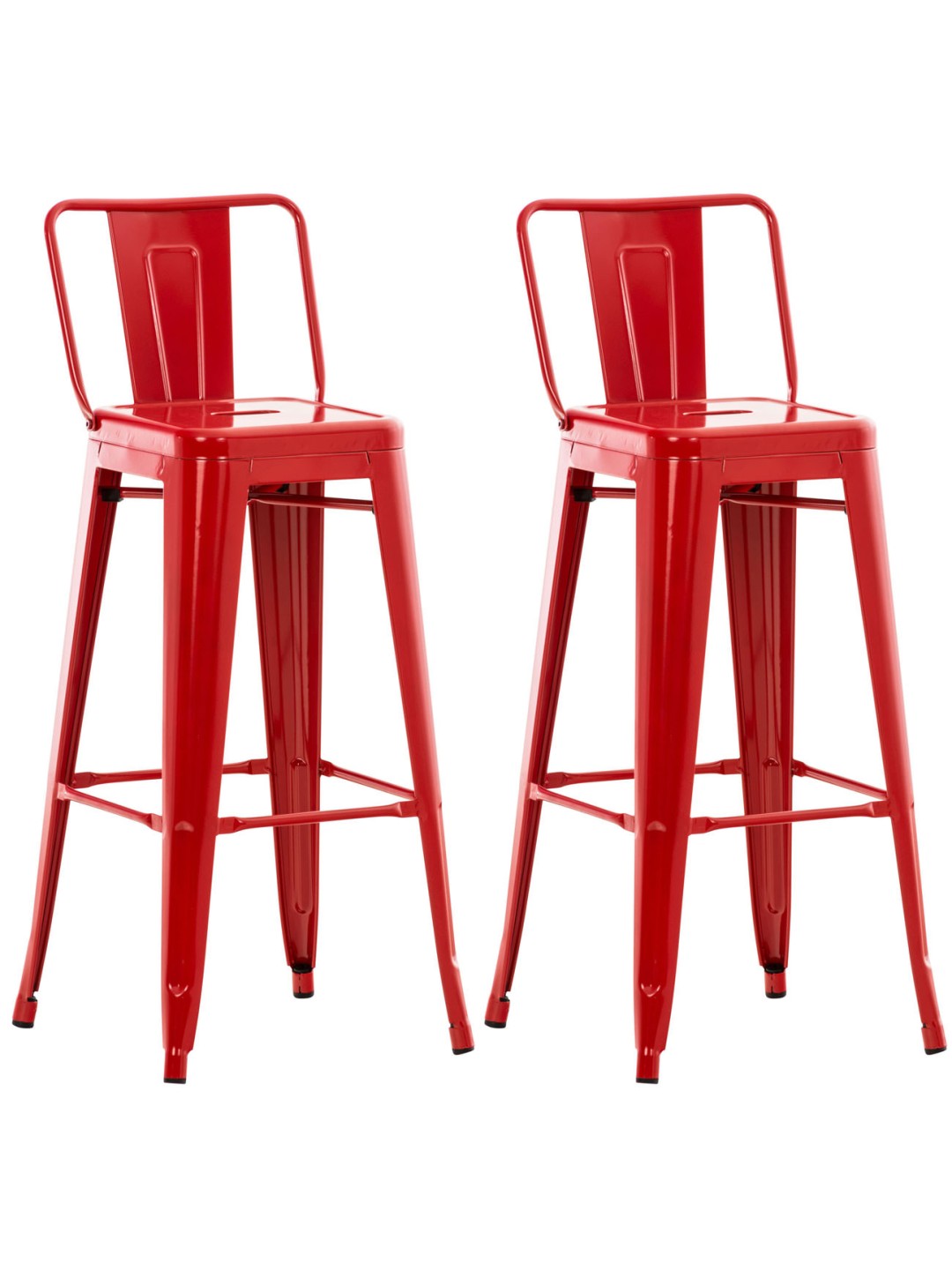 Lot de 2 tabourets de bar Mason, rouge