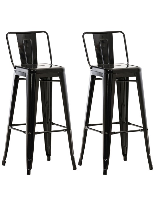 Lot de 2 tabourets de bar Mason, noir