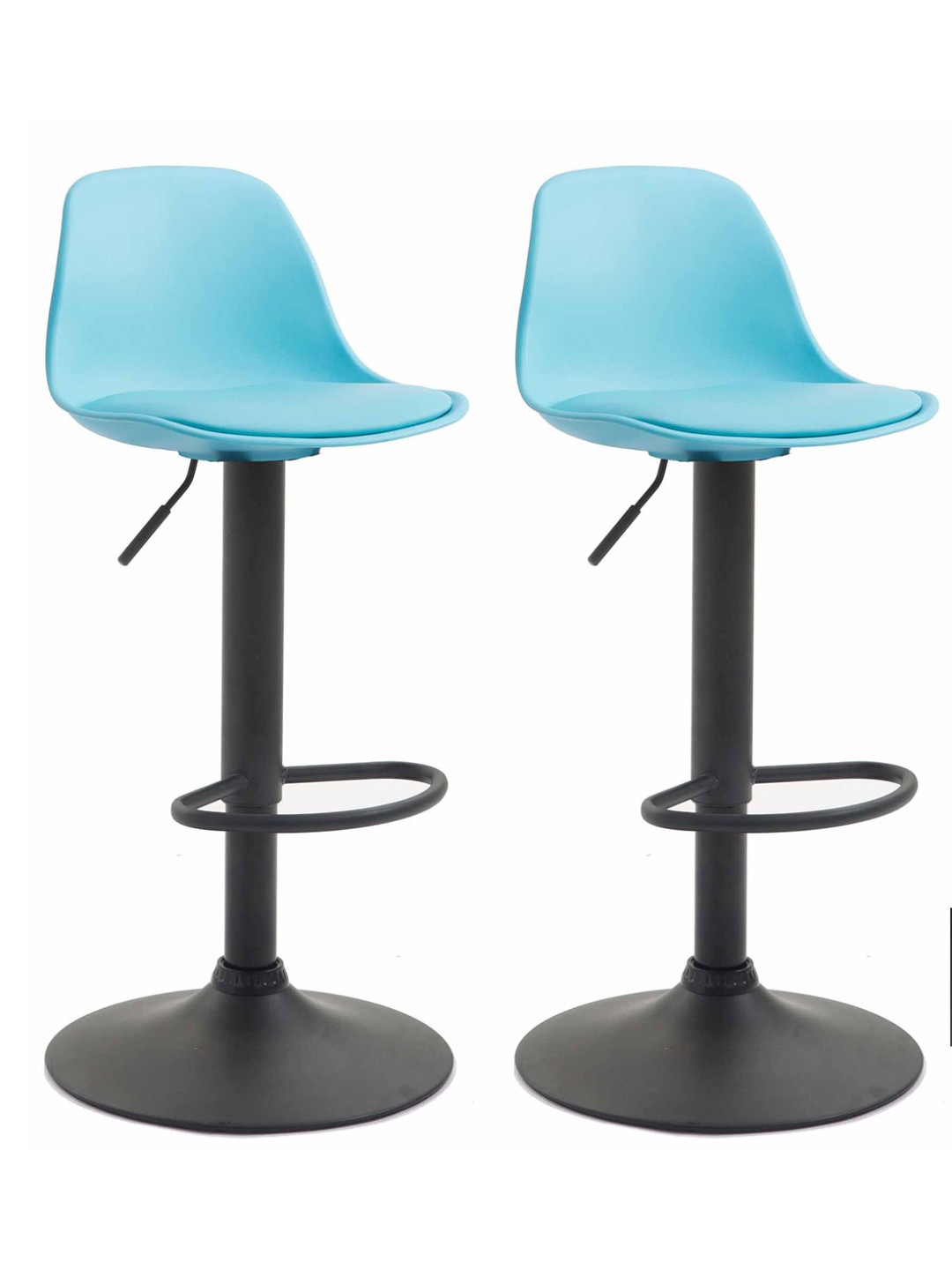 Lot de 2 tabourets de bar Kiel plastique, bleu