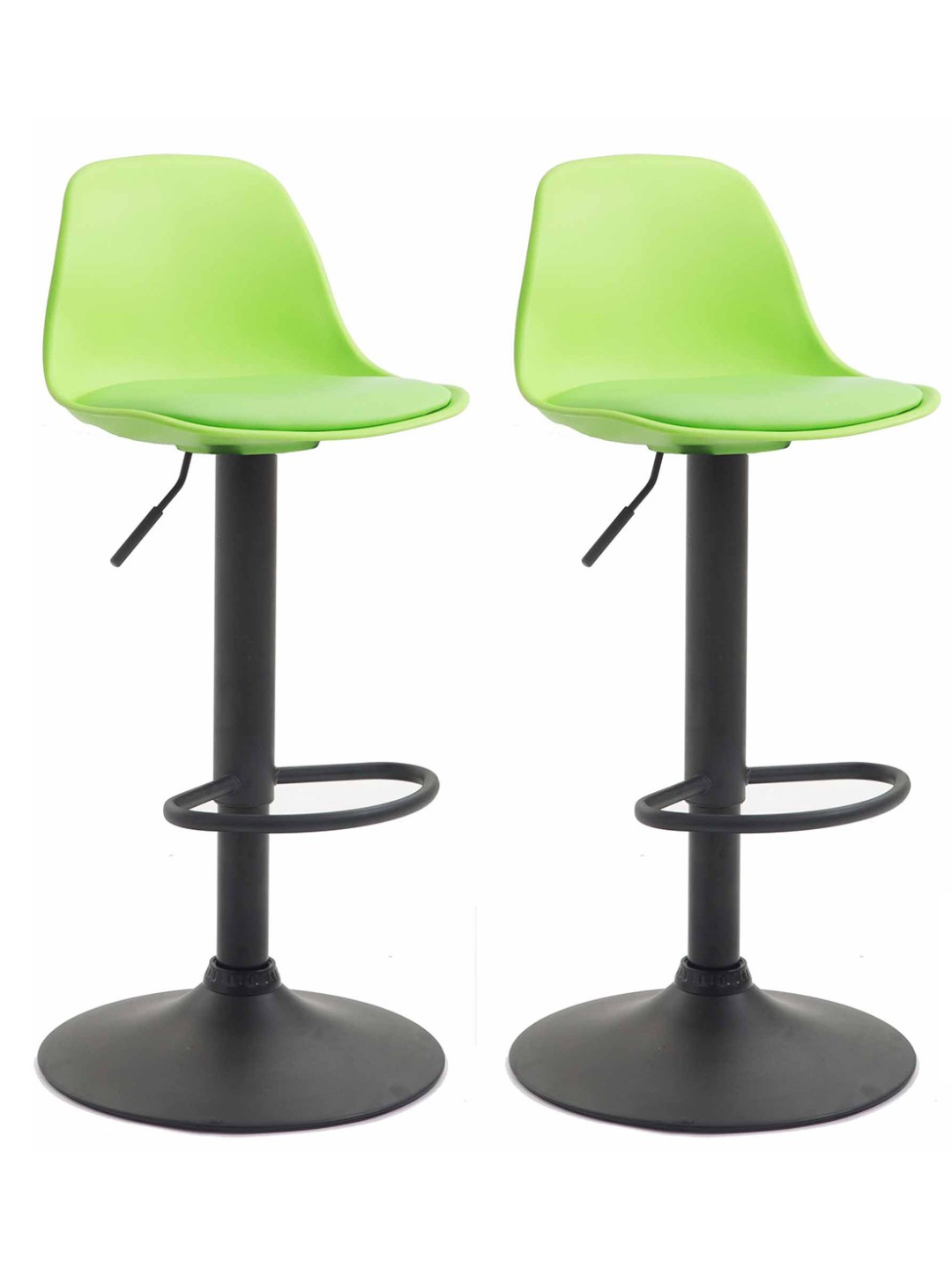 Lot de 2 tabourets de bar Kiel plastique, vert