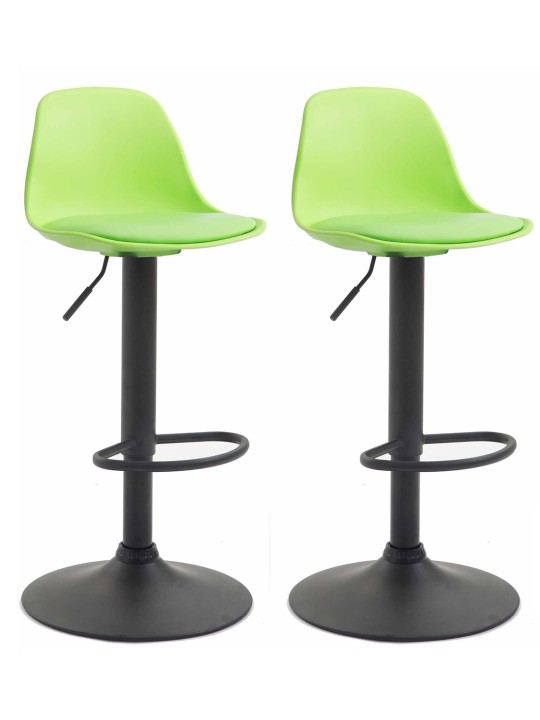 Lot de 2 tabourets de bar Kiel plastique, vert