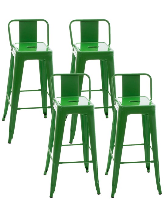 Lot de 4 tabourets de bar Mason, vert Lot de 4 tabourets de bar Mason, vert