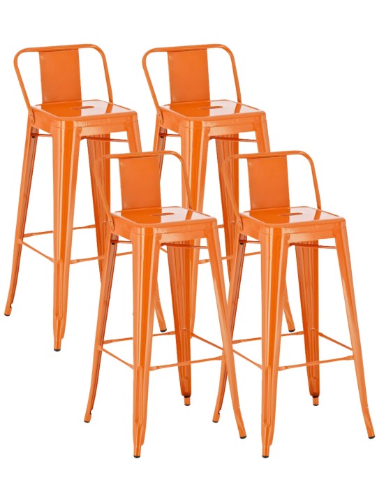 Lot de 4 tabourets de bar Mason, orange Lot de 4 tabourets de bar Mason, orange