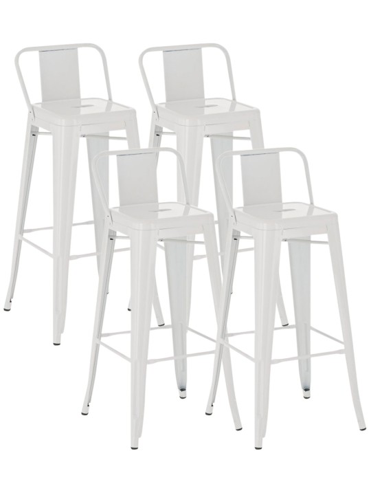 Lot de 4 tabourets de bar Mason, blanc Lot de 4 tabourets de bar Mason, blanc