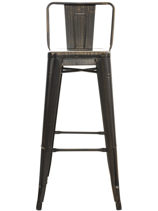 Lot de 4 tabourets de bar Mason, noir-or