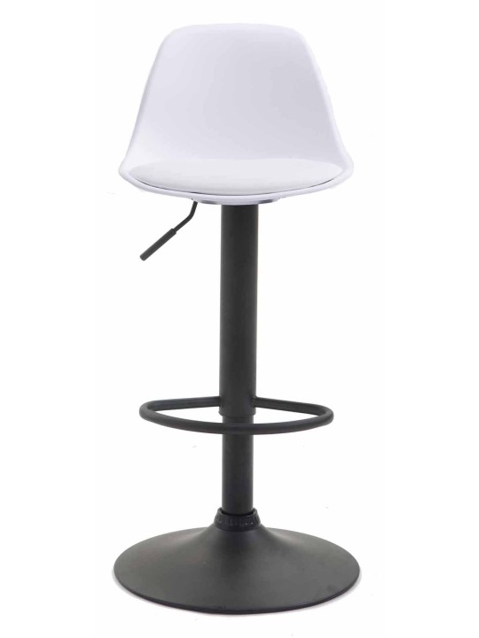 Lot de 2 tabourets de bar Kiel plastique, blanc