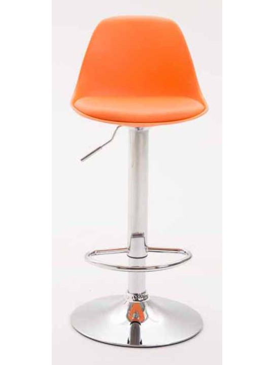 Lot de 2 tabourets de bar Kiel plastique chromé, orange