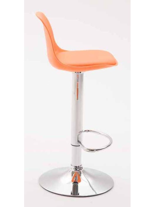 Lot de 2 tabourets de bar Kiel plastique chromé, orange