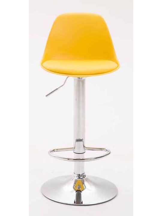 Lot de 2 tabourets de bar Kiel plastique chromé, jaune