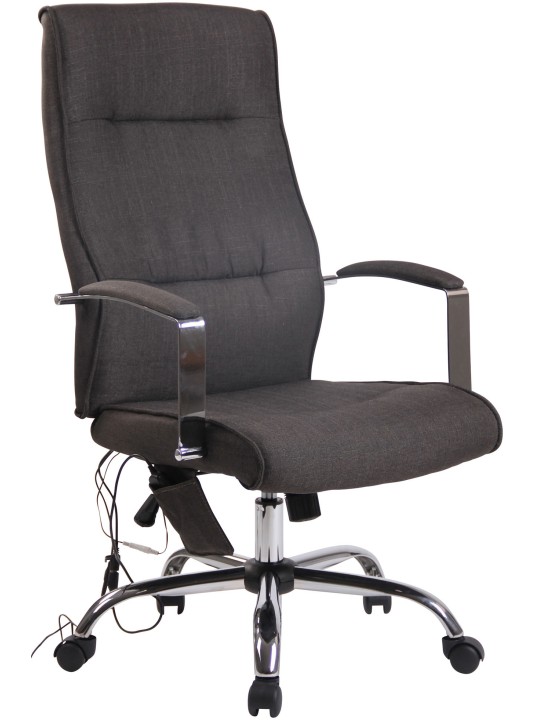 Chaise de bureau en tissu Portland avec fonction massage, gris foncé Chaise de bureau en tissu Portland avec fonction massage, gris foncé