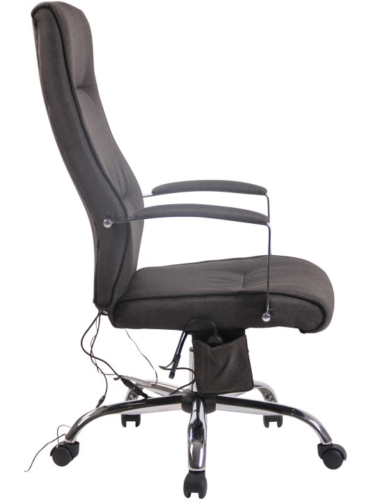 Chaise de bureau en tissu Portland avec fonction massage, gris foncé Chaise de bureau en tissu Portland avec fonction massage, gris foncé