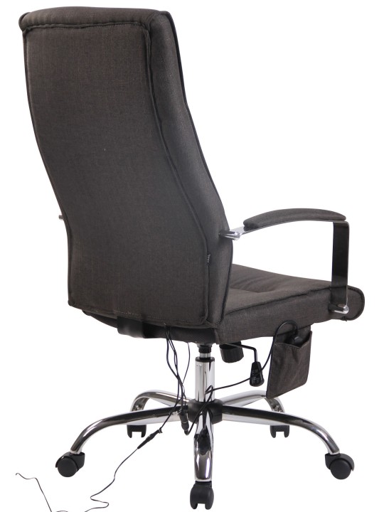 Chaise de bureau en tissu Portland avec fonction massage, gris foncé Chaise de bureau en tissu Portland avec fonction massage, gris foncé