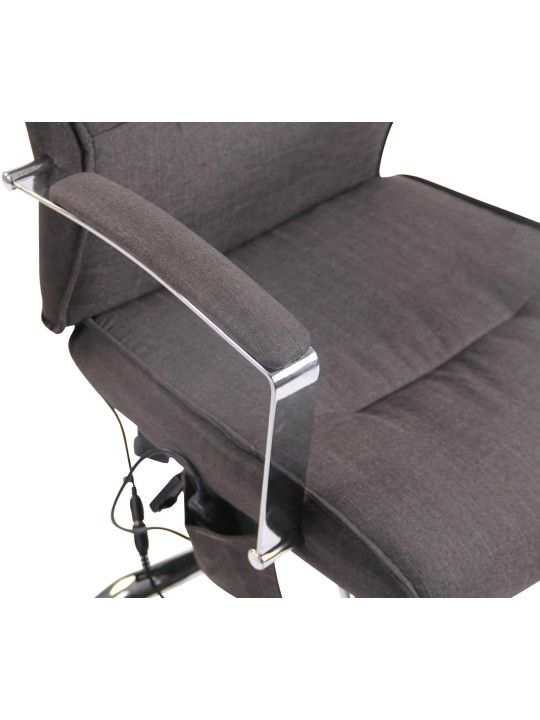 Chaise de bureau en tissu Portland avec fonction massage, gris foncé Chaise de bureau en tissu Portland avec fonction massage, gris foncé