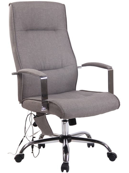 Chaise de bureau en tissu Portland avec fonction massage, gris Chaise de bureau en tissu Portland avec fonction massage, gris