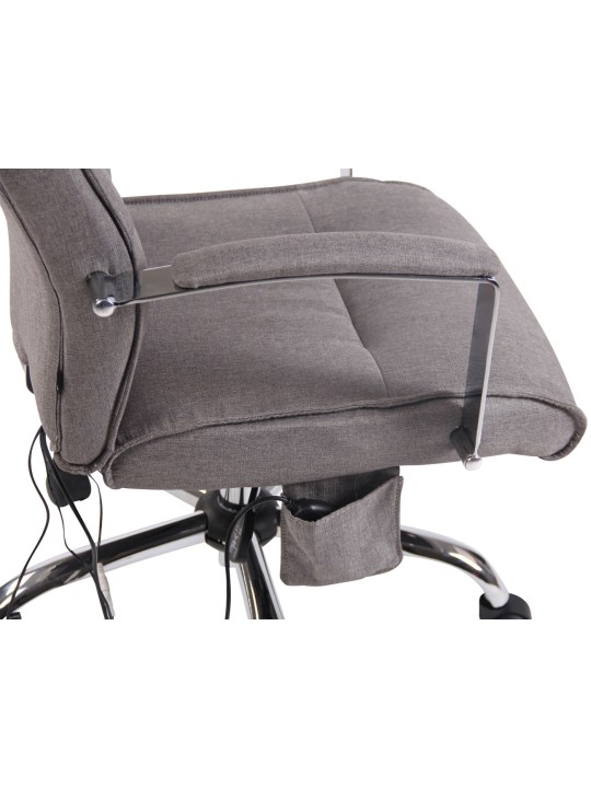 Chaise de bureau en tissu Portland avec fonction massage, gris Chaise de bureau en tissu Portland avec fonction massage, gris