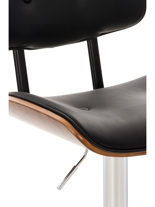 Lot de 2 tabourets de bar Sarnia simili cuir, noyer/noir