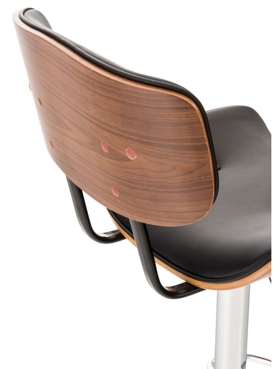 Lot de 2 tabourets de bar Sarnia simili cuir, noyer/noir