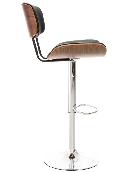 Lot de 2 tabourets de bar Sarnia simili cuir, noyer/noir