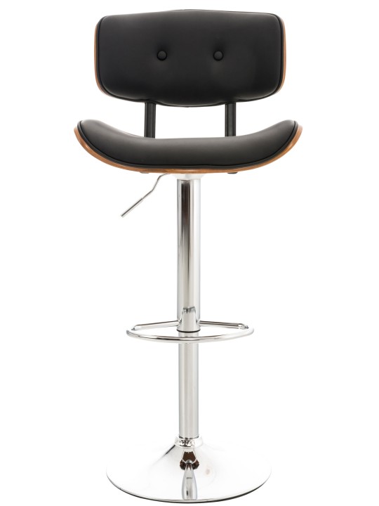 Lot de 2 tabourets de bar Sarnia simili cuir, noyer/noir