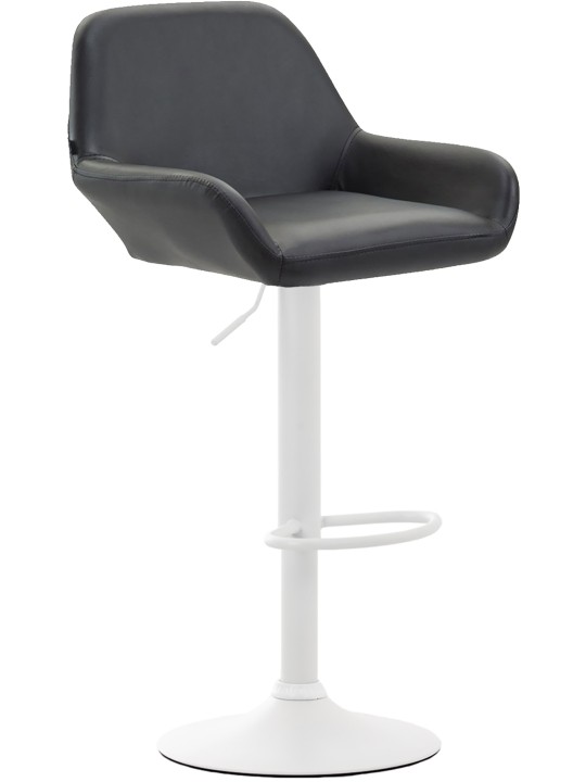 Tabouret de bar Braga simili cuir, noir