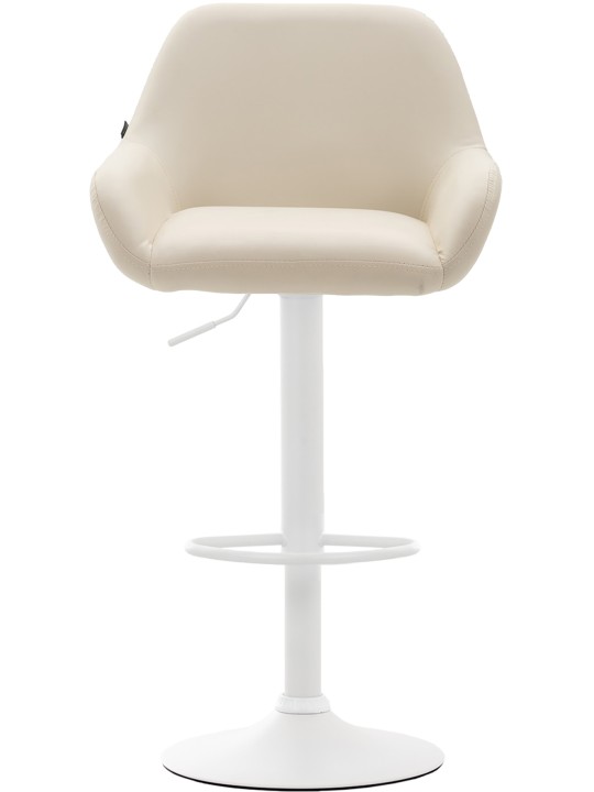 Tabouret de bar Braga simili cuir, crème