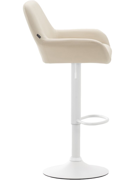 Tabouret de bar Braga simili cuir, crème
