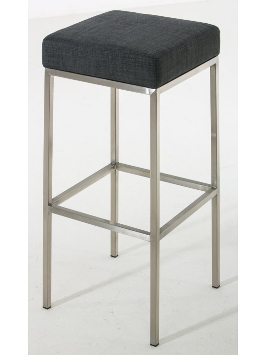 Lot de 2 tabourets de bar Montreal 85 tissu acier inoxydable, gris foncé