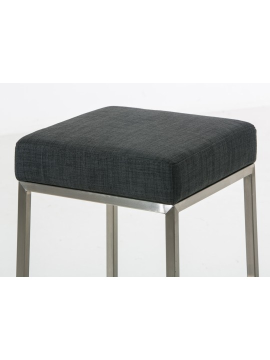 Lot de 2 tabourets de bar Montreal 85 tissu acier inoxydable, gris foncé