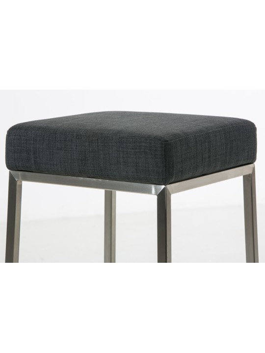 Lot de 2 tabourets de bar Montreal 85 tissu acier inoxydable, gris foncé