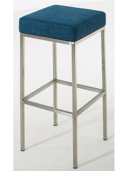 Lot de 2 tabourets de bar Montreal 85 tissu acier inoxydable, bleu