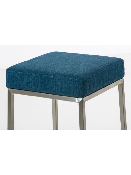 Lot de 2 tabourets de bar Montreal 85 tissu acier inoxydable, bleu