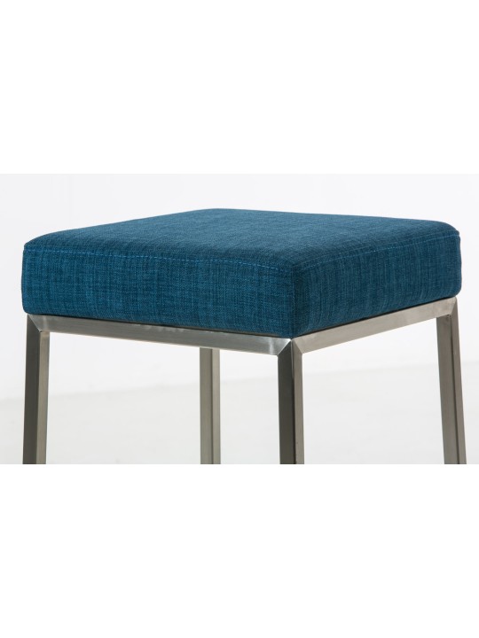 Lot de 2 tabourets de bar Montreal 85 tissu acier inoxydable, bleu