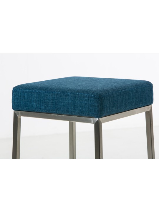 Lot de 2 tabourets de bar Montréal 80 tissu acier inoxydable, bleu