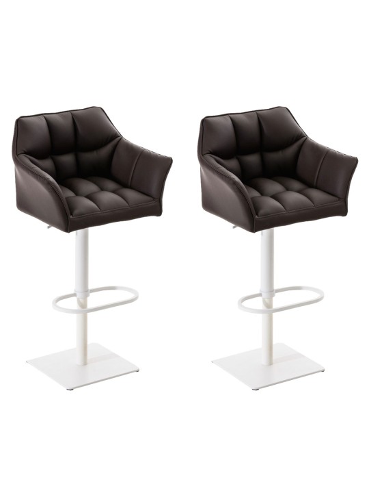 Lot de 2 tabourets de bar Damaso simili cuir, brun Lot de 2 tabourets de bar Damaso simili cuir, brun