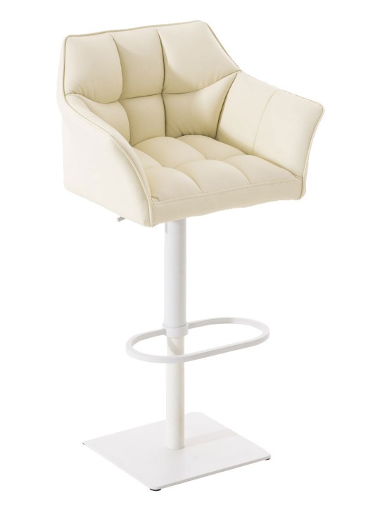 Lot de 2 tabourets de bar Damaso simili cuir, crème Lot de 2 tabourets de bar Damaso simili cuir, crème