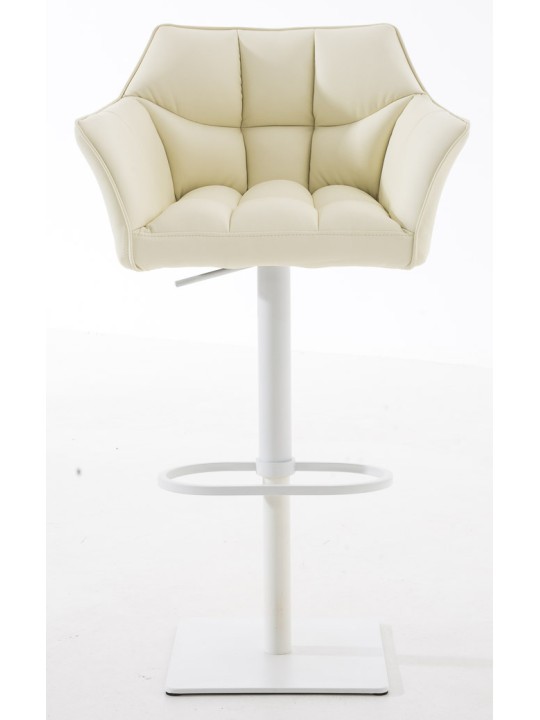 Lot de 2 tabourets de bar Damaso simili cuir, crème Lot de 2 tabourets de bar Damaso simili cuir, crème